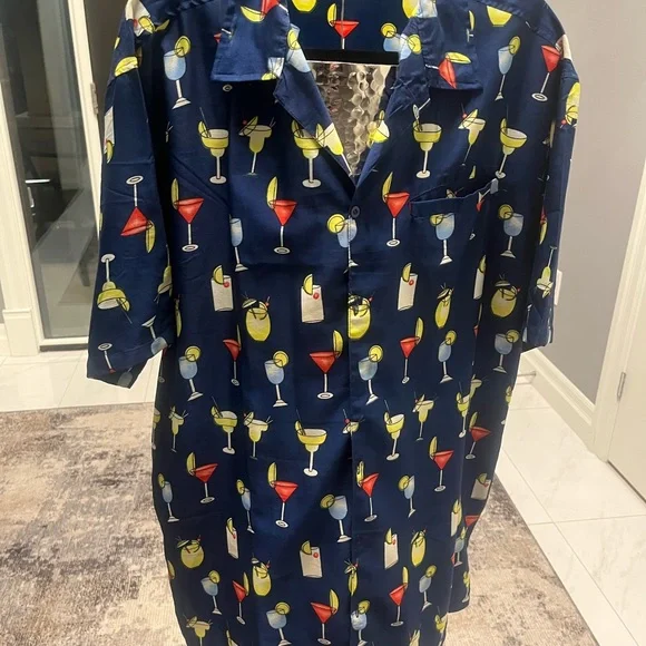 Pacific and Co mens take me on holidays cocktail evening shirt size large new! - Picture 3 of 16